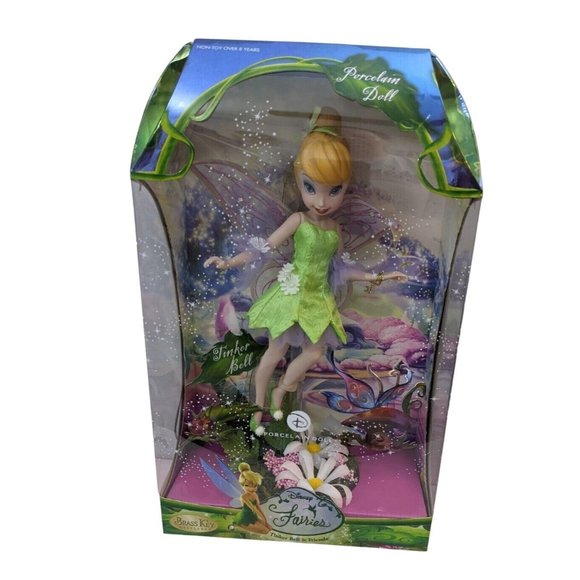 Disney Other Tinkerbell Porcelain Doll Disney Fairy Collectible 207 Brass Key Keepsakes Nrfb